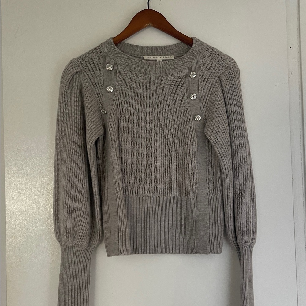 Veronica Beard Heather Gray Ribbed Sweater - Picture 9 of 9